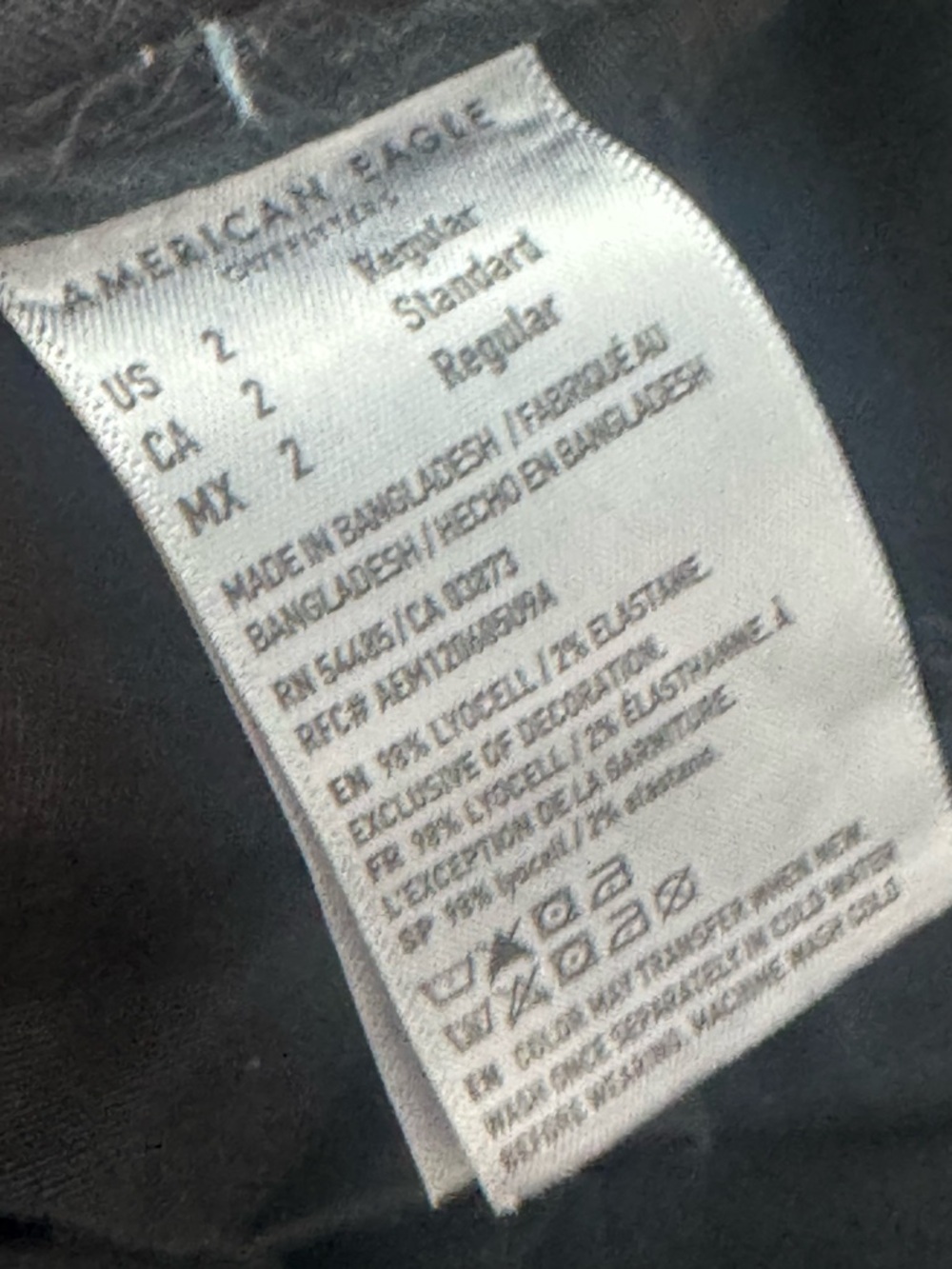 American Eagle Cargo Pants  Size 2 Black Wide Leg Baggy Utility Y2K Trend 5030 - Picture 6 of 7